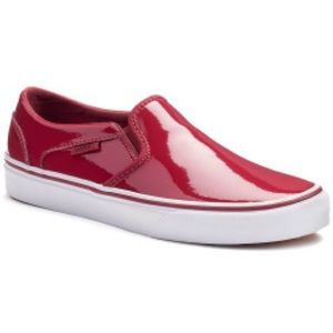 Red Patent Leather Vans Slip-Ons